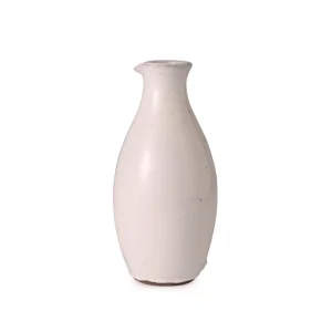 Perfect Hideaways: A handmade, rounded ceramic Classic Round Jug in a soft off-white glaze, featuring a narrow neck and subtly speckled finish. The shop