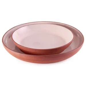 Perfect Hideaways: A set of two handcrafted terracotta and blush-toned Wide Country Lebrillo dishes, one nested inside the other, with a smooth glazed interior and matte outer finish, Perfect Hideaways shop