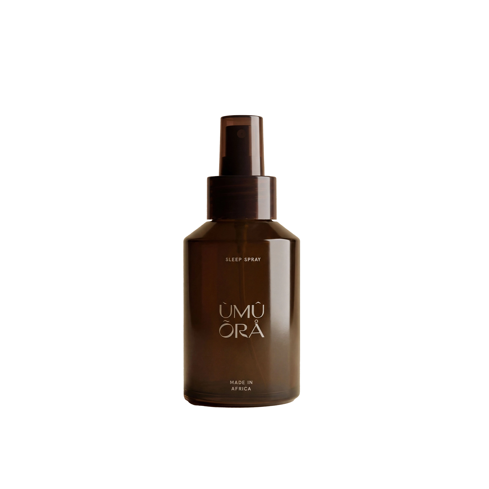 Perfect Hideaways African Chamomile and Eucalyptus sleep spray in an amber glass bottle with pump dispenser, Perfecthideawaysshop