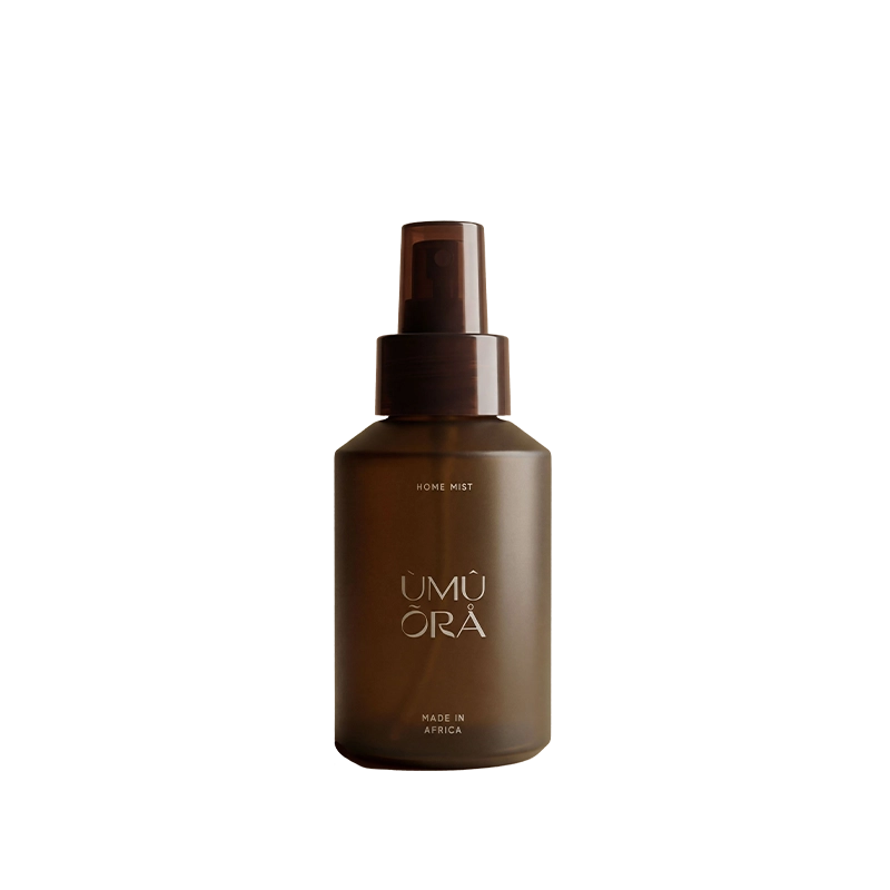 Perfect Hideaways Umū Ora bergamot and lavender home mist in an amber glass spray bottle Perfecthideawaysshop